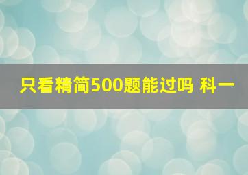 只看精简500题能过吗 科一